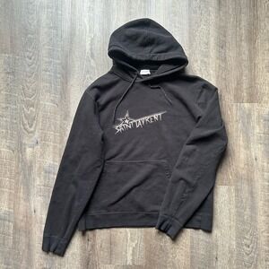 Saint Laurent Hoodie Mens XXL Star Logo Black Streetwear Y2K